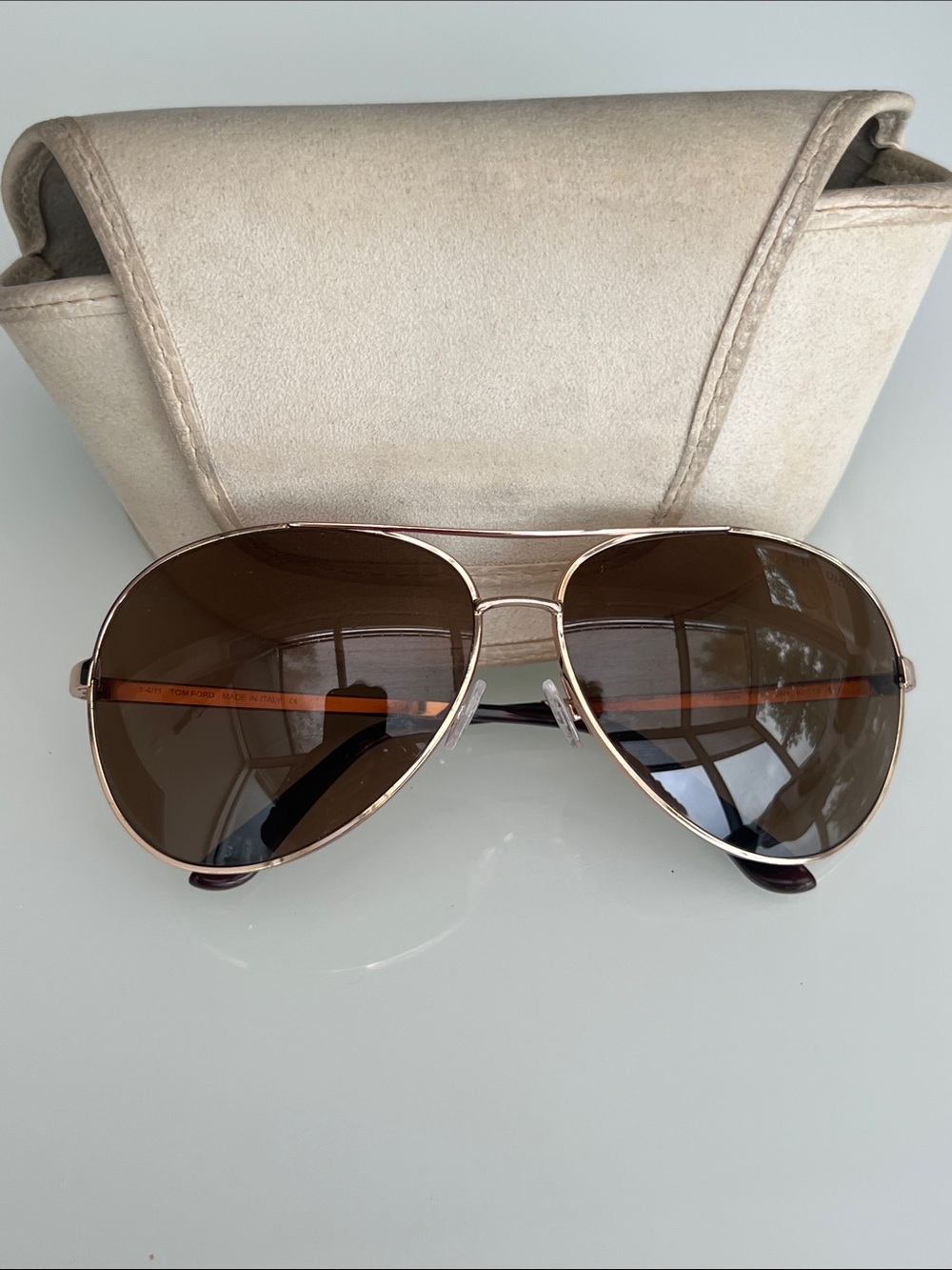 Tom Ford (TF-35Charles) Gold Frame Sunglasses with Brown Lenses